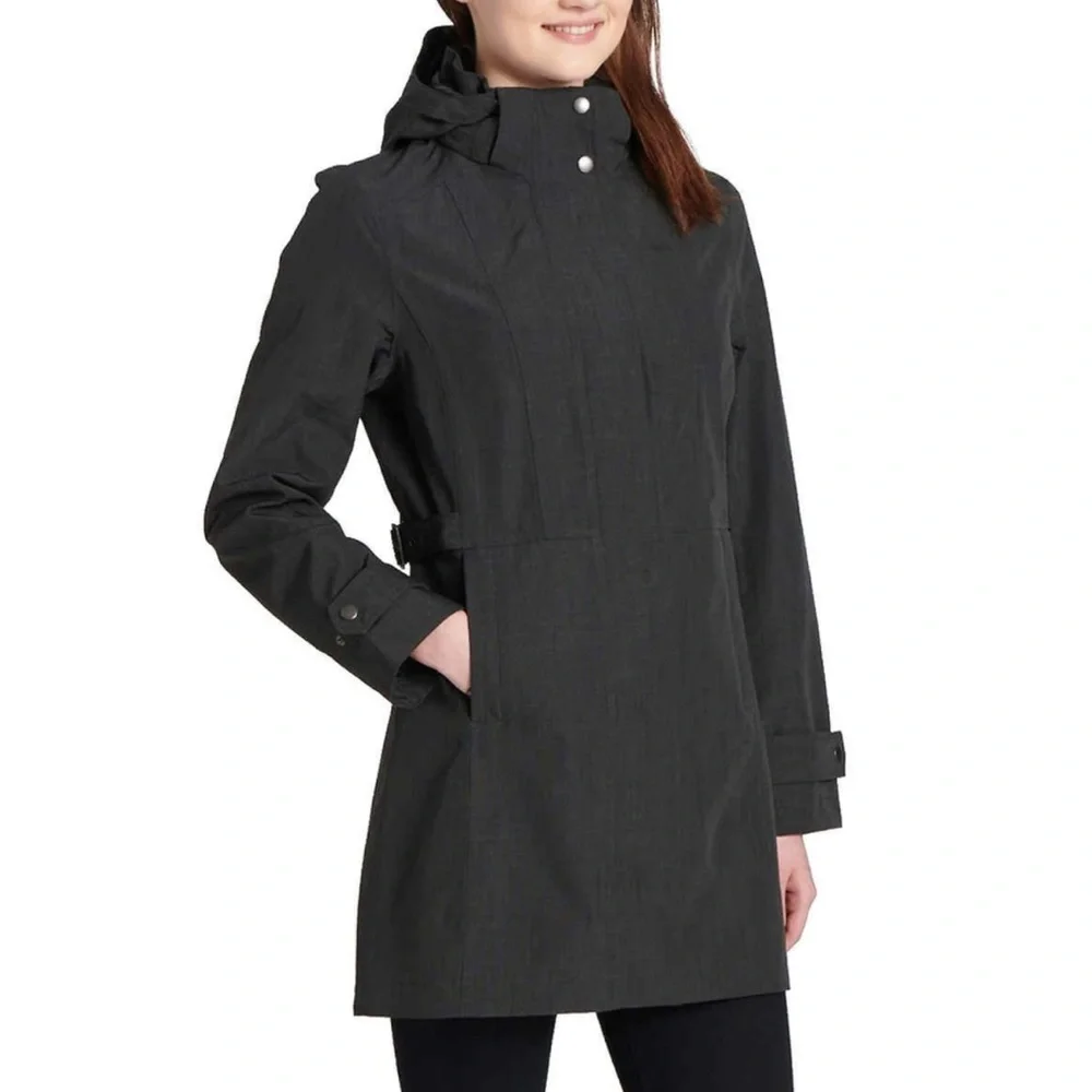Kirkland Signature Charcoal Gray Waterproof Windbreaker Trench Coat